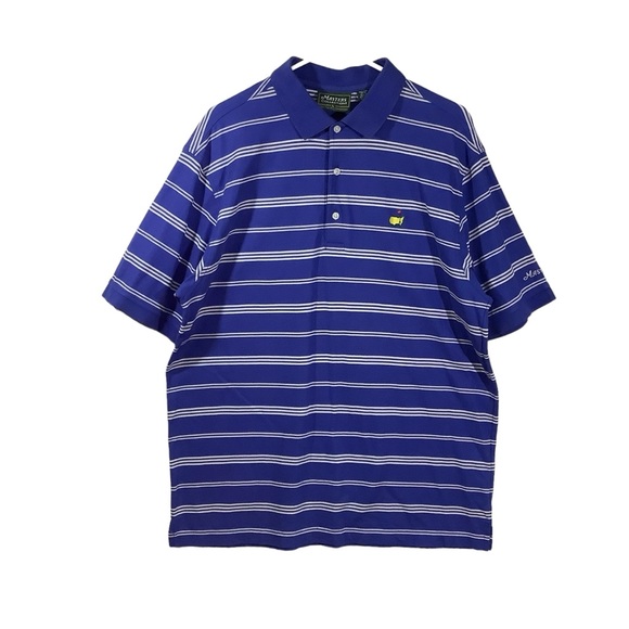 Masters Collection 60’s 2-Ply Mercerized Cotton Polo Shirt Stripes Golf - Picture 1 of 11